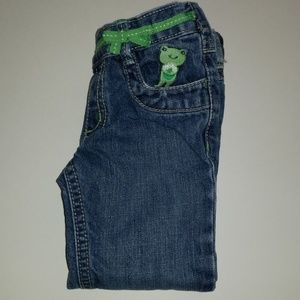 Jean's with cute frog and ribbon embellishment